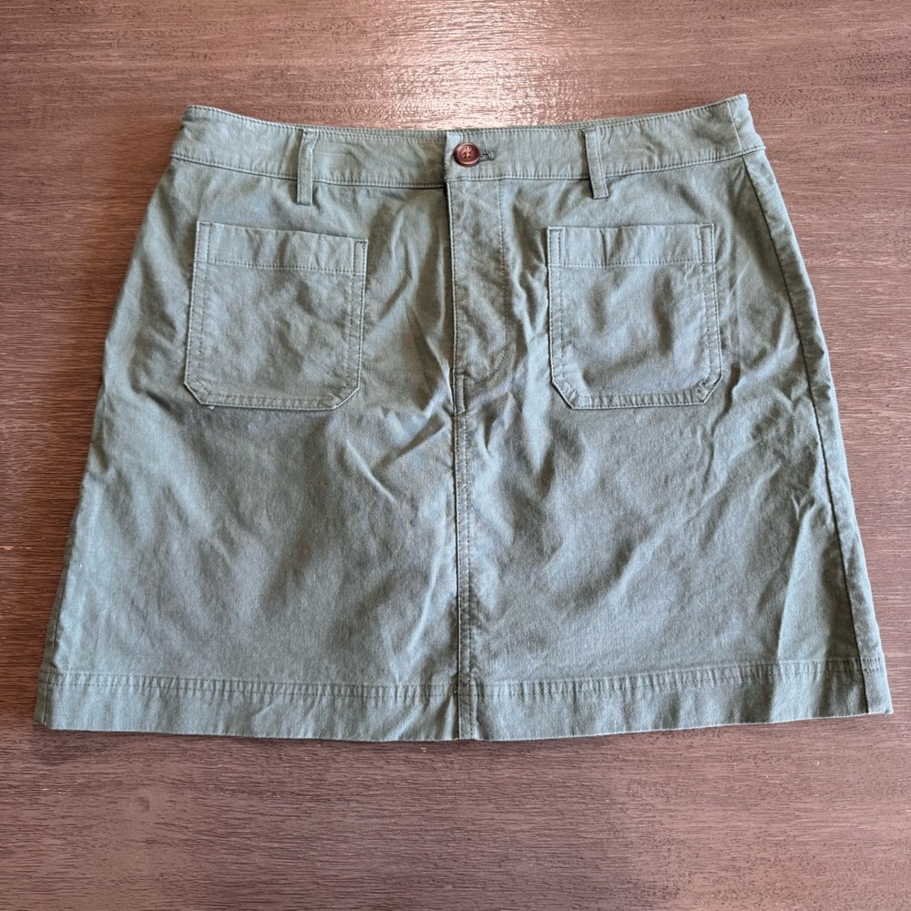 J. Crew Green Denim Mini Skirt Boho 8 - Picture 3 of 11